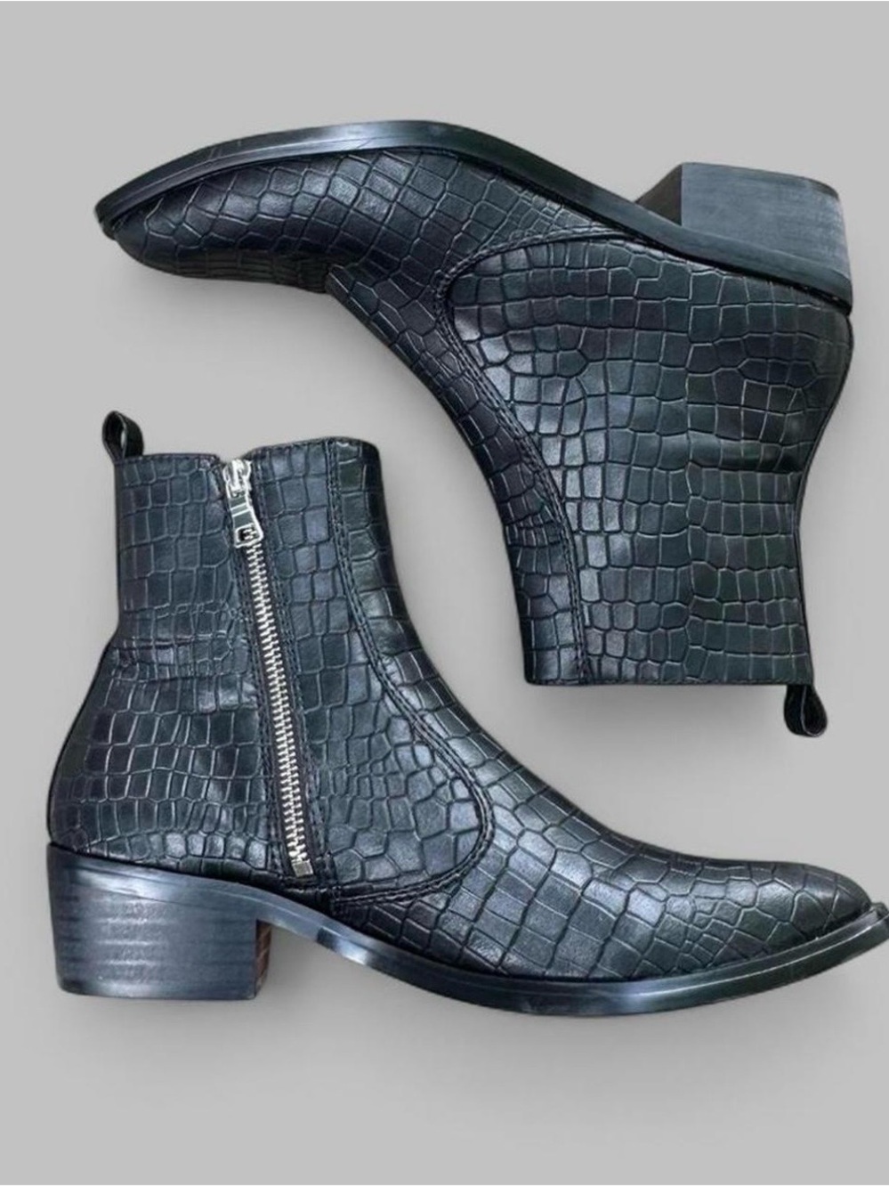 🐊 Straight To Hell Black Vegan Croc Boots 🐊